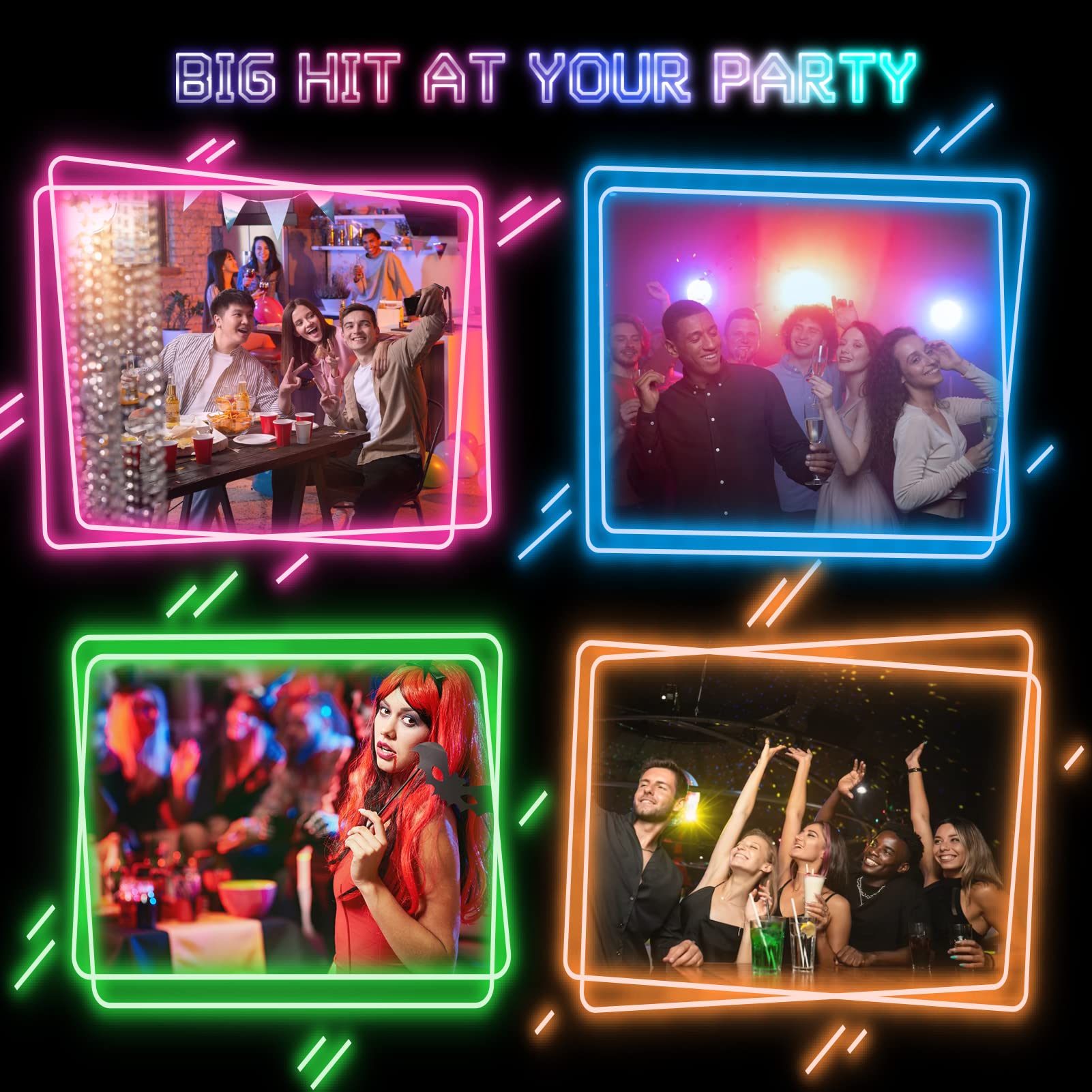 12/16oz Neon Blacklight Party Cups - Jolly Party
