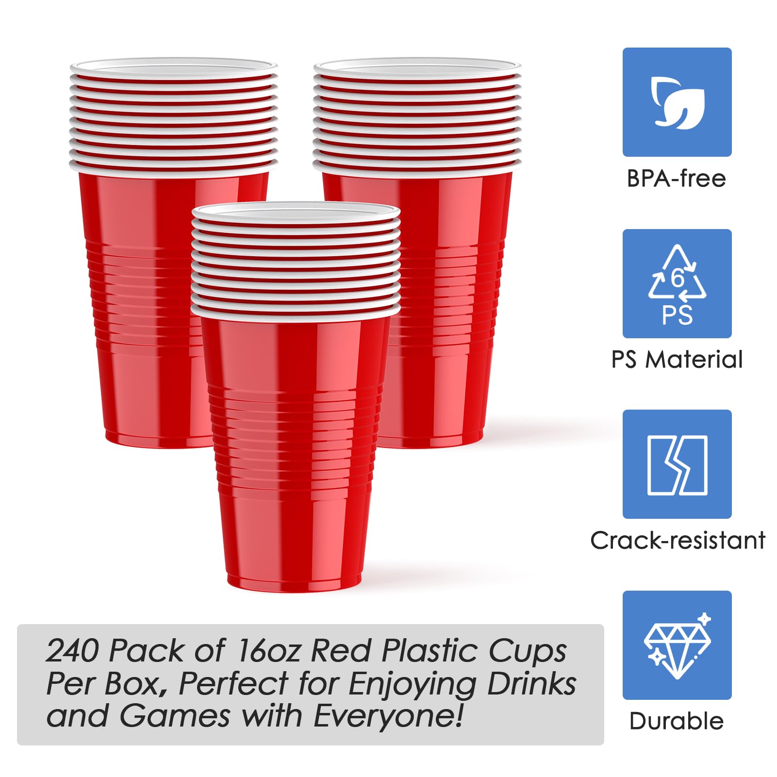 12/16oz Ultimate Party Red Cups - Jolly Party
