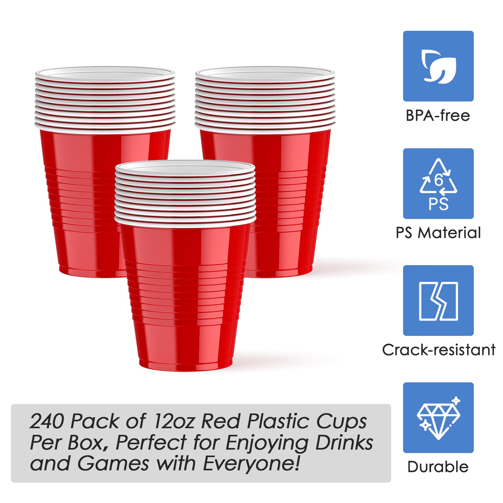 12/16oz Ultimate Party Red Cups - Jolly Party