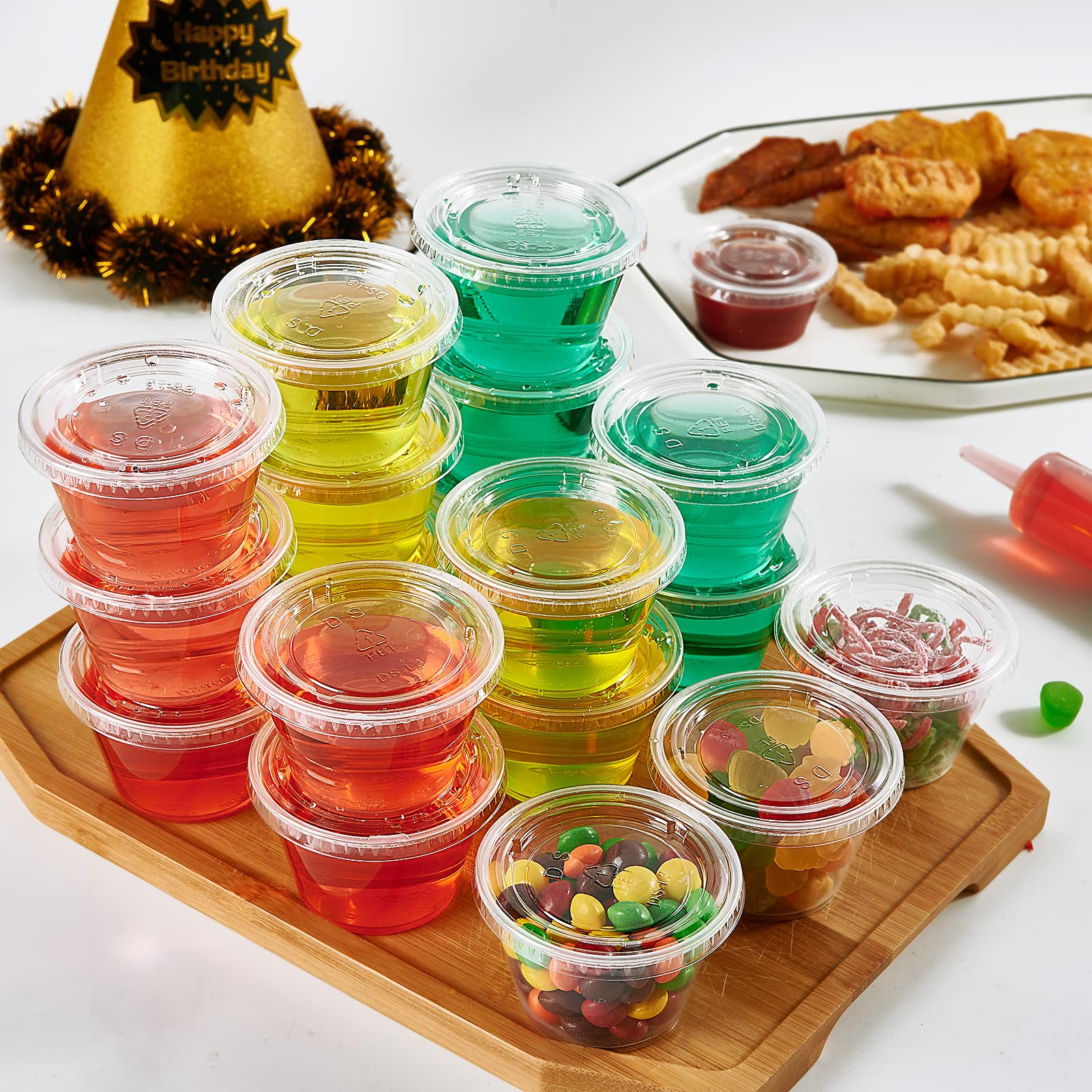 1/2/3.25/4oz Jello Shot Cups with Lids - Jolly Party