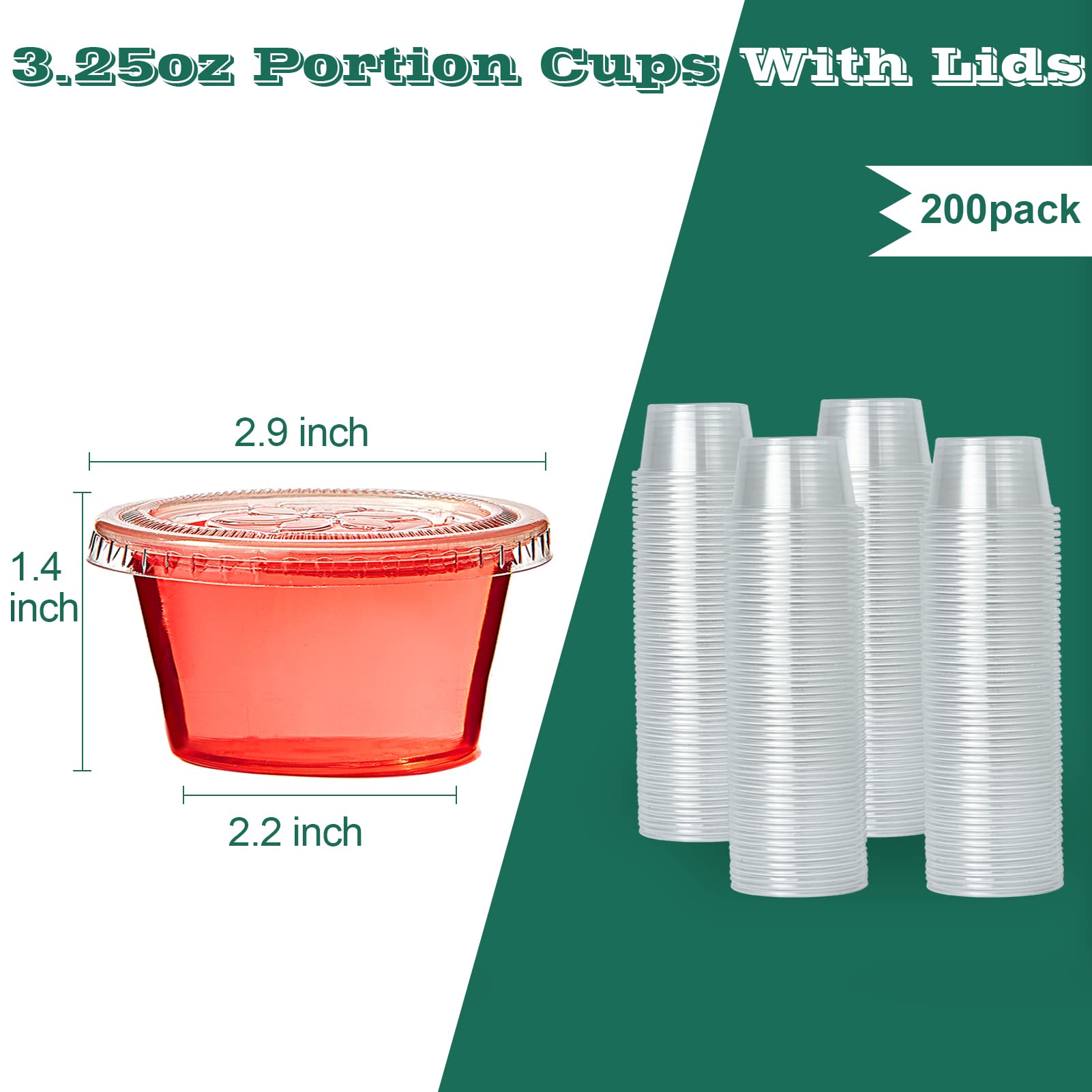 1/2/3.25/4oz Jello Shot Cups with Lids - Jolly Party