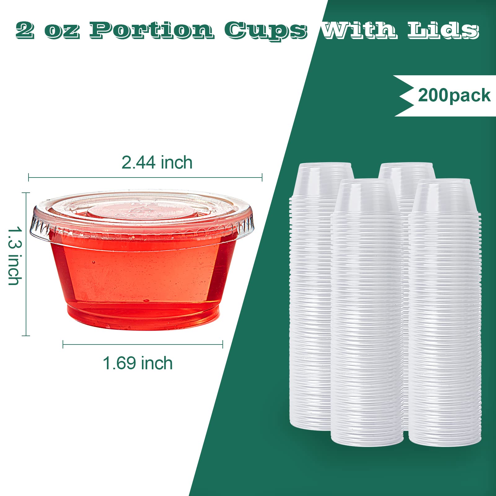 1/2/3.25/4oz Jello Shot Cups with Lids - Jolly Party