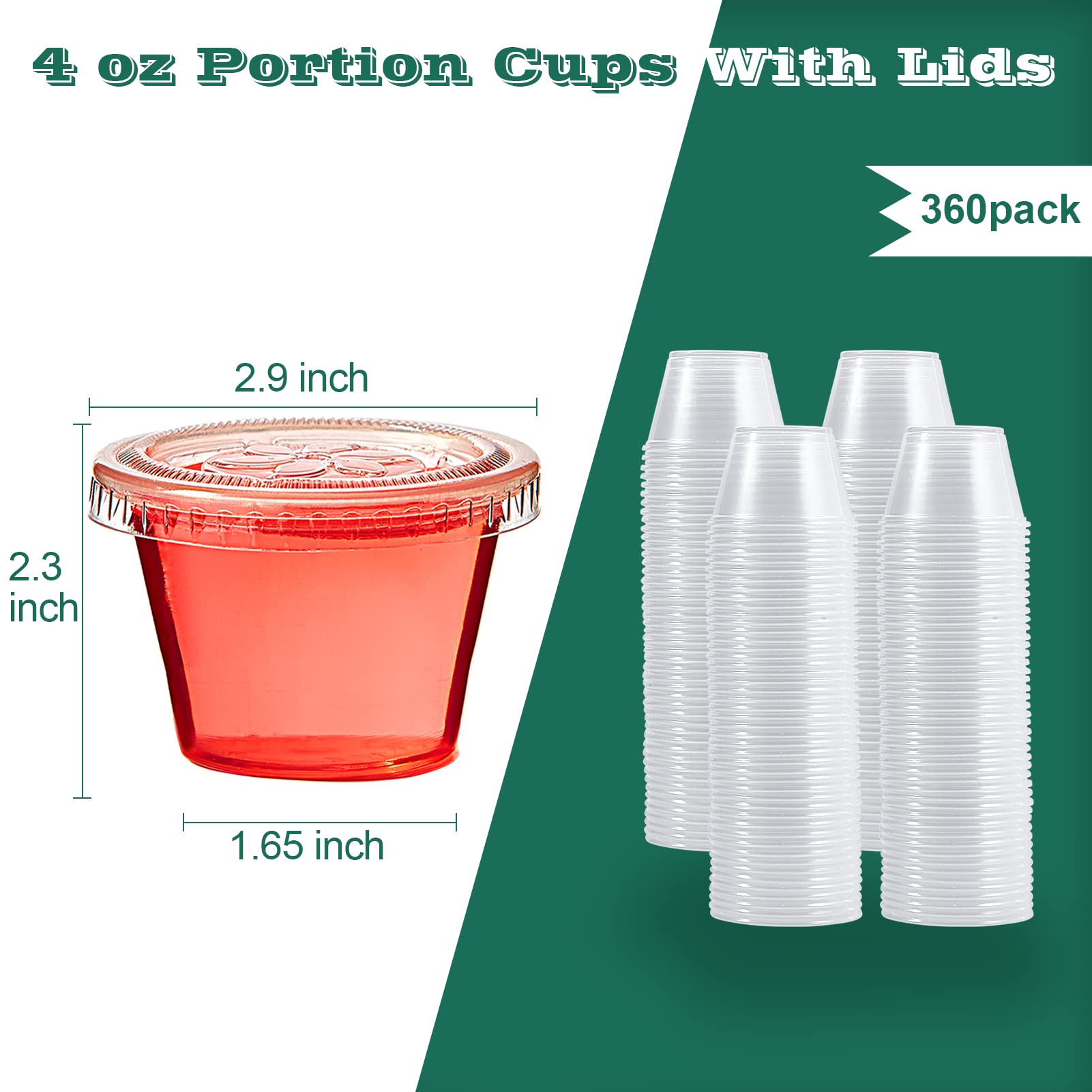 1/2/3.25/4oz Jello Shot Cups with Lids - Jolly Party