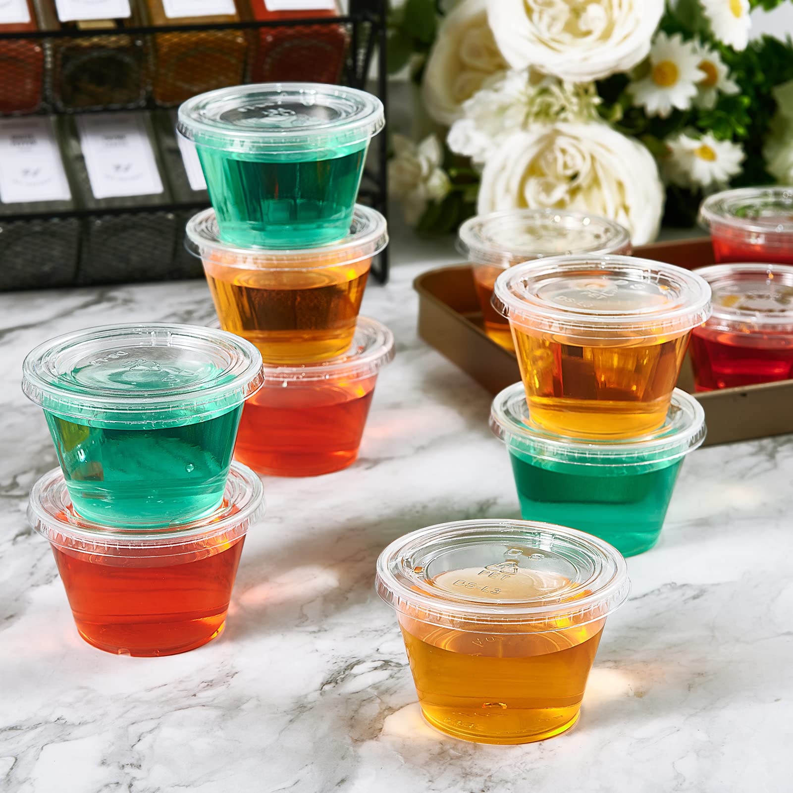 1/2/3.25/4oz Jello Shot Cups with Lids - Jolly Party