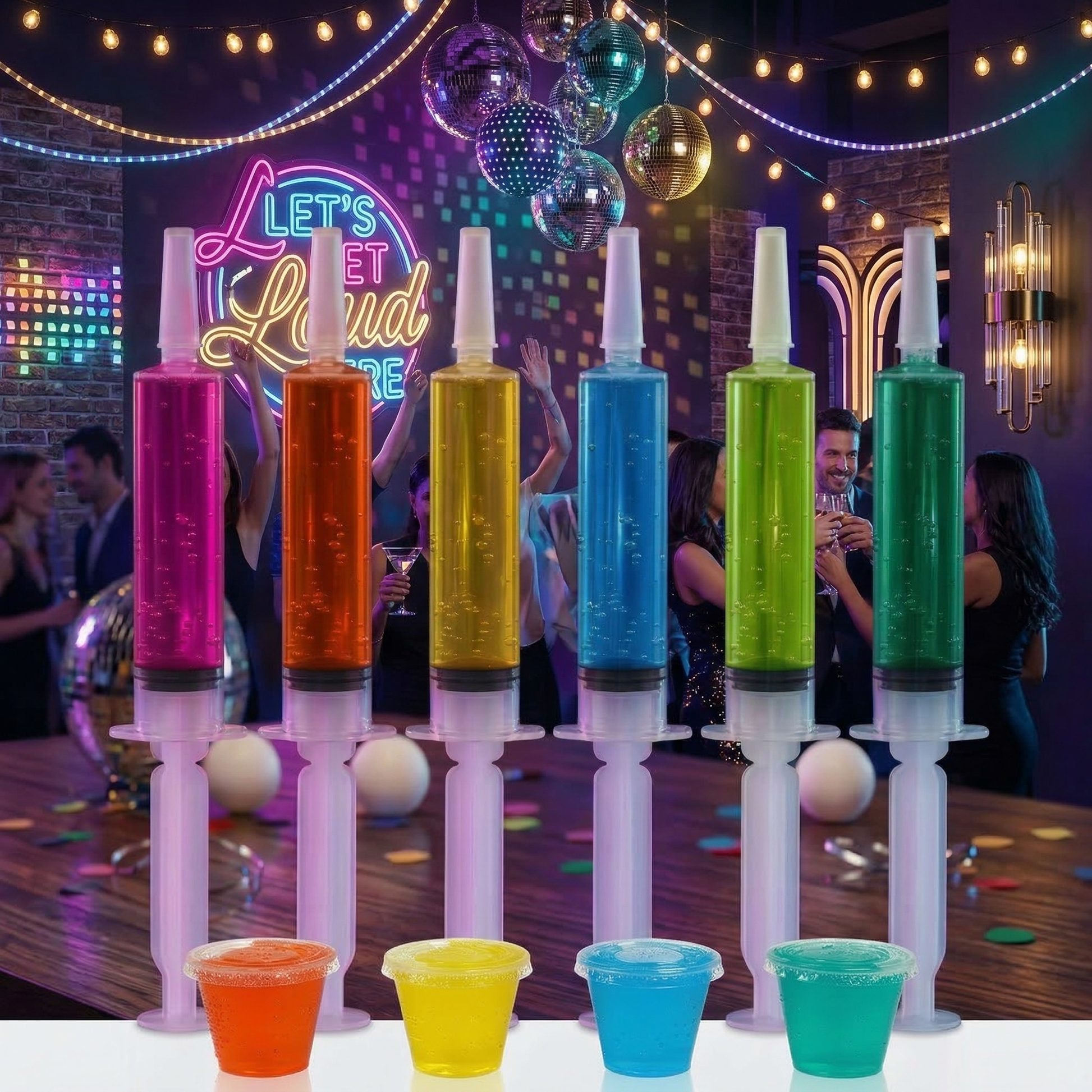 1.5/2oz Jello Shot Syringe and Cup Bundle - Jolly Party