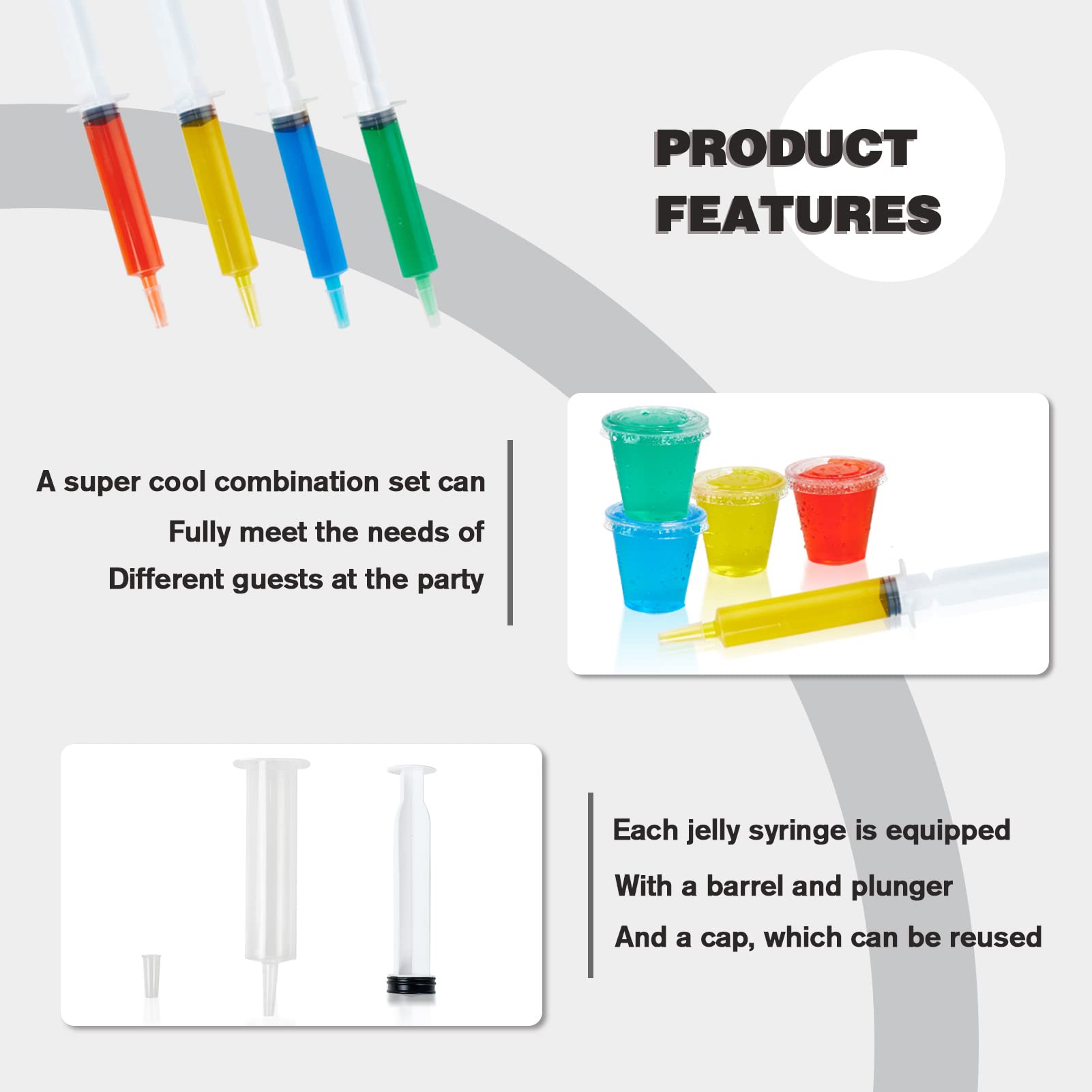 1.5/2oz Jello Shot Syringe and Cup Bundle - Jolly Party