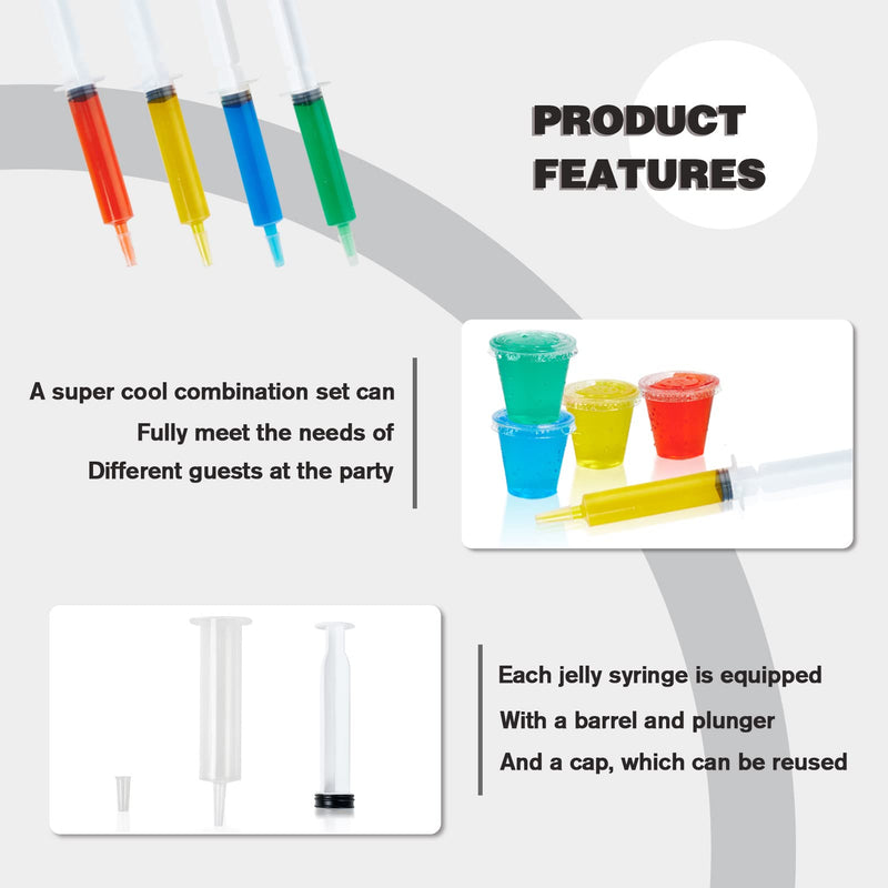 1.5/2oz Jello Shot Syringe and Cup Bundle - Jolly Party