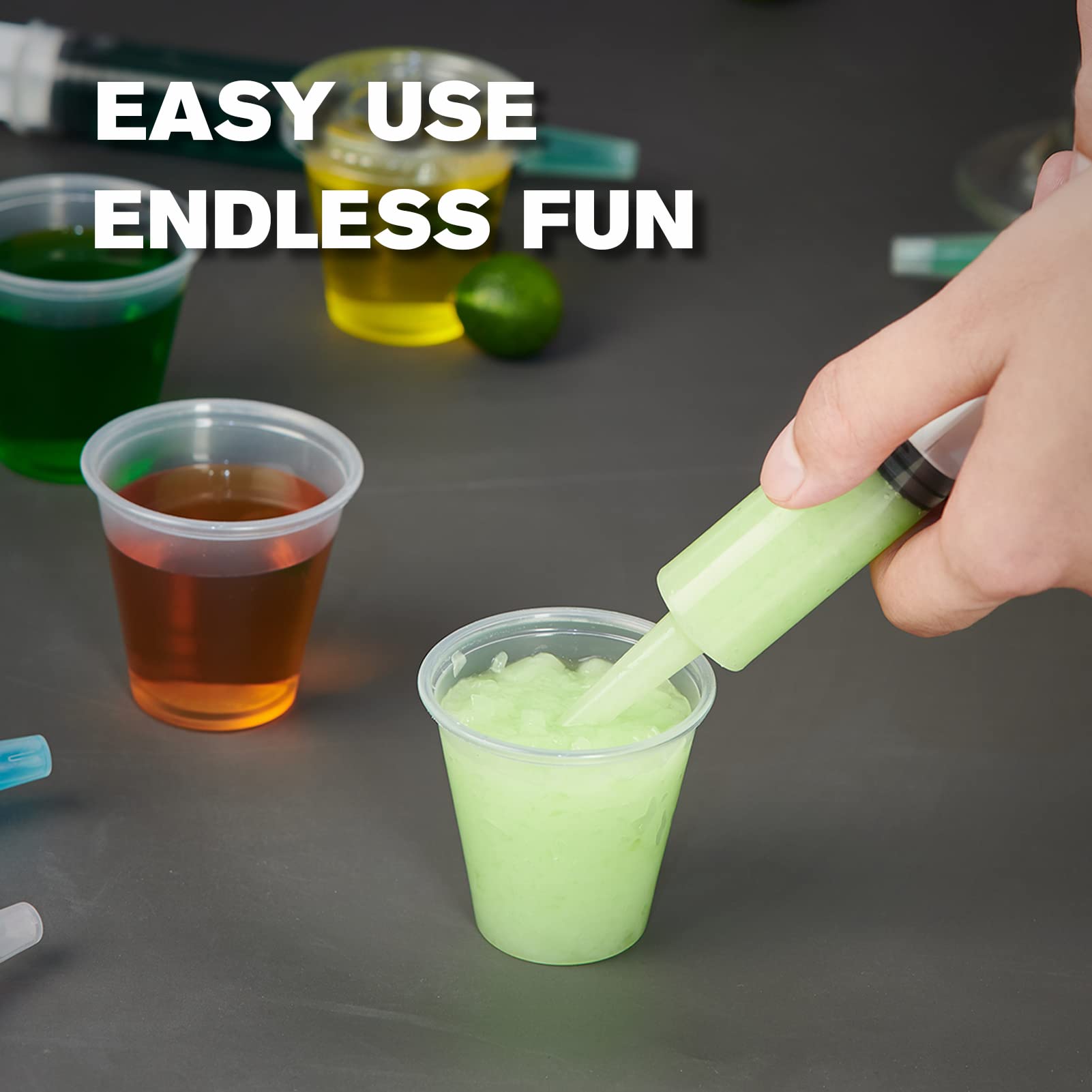 1.5/2oz Jello Shot Syringe and Cup Bundle - Jolly Party