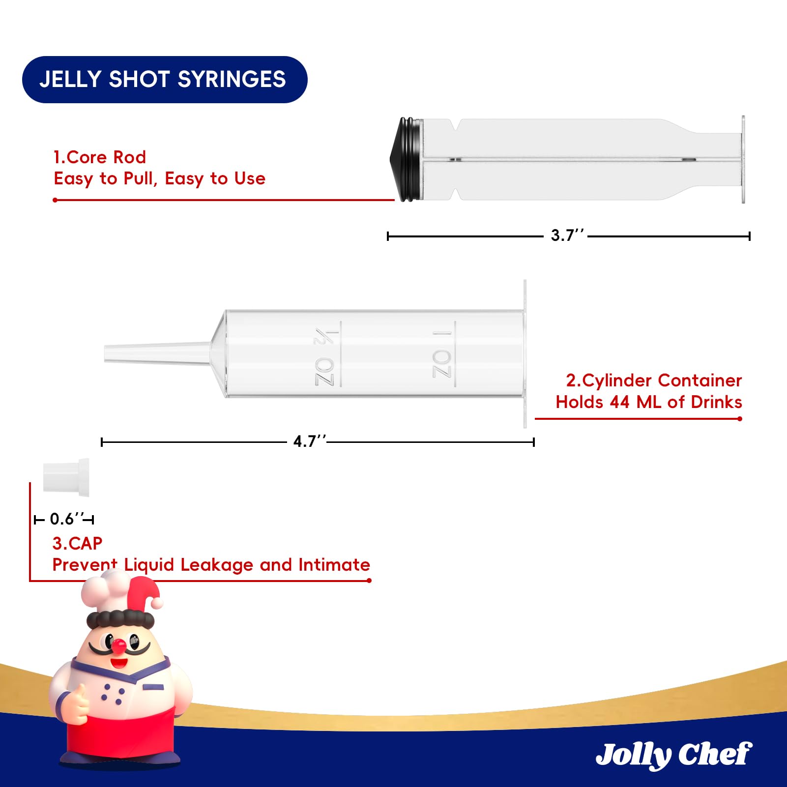 1.5oz Jello Shot Syringes - Jolly Party