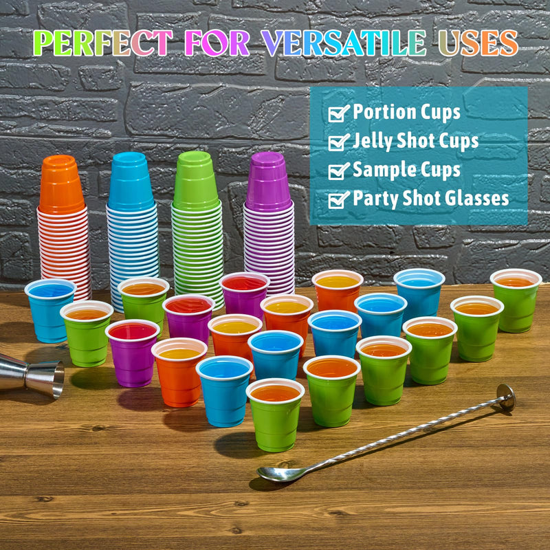 2oz Assorted Color Shot Cups - Jolly Party