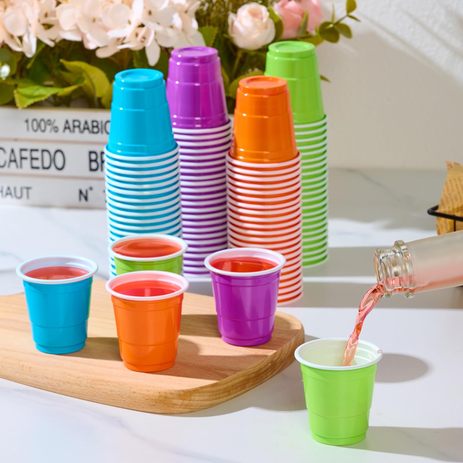 2oz Assorted Color Shot Cups - Jolly Party