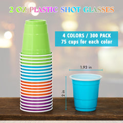 2oz Assorted Color Shot Cups - Jolly Party