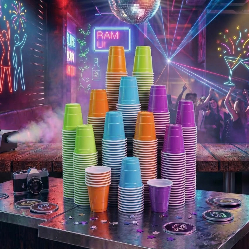 2oz Assorted Color Shot Cups - Jolly Party