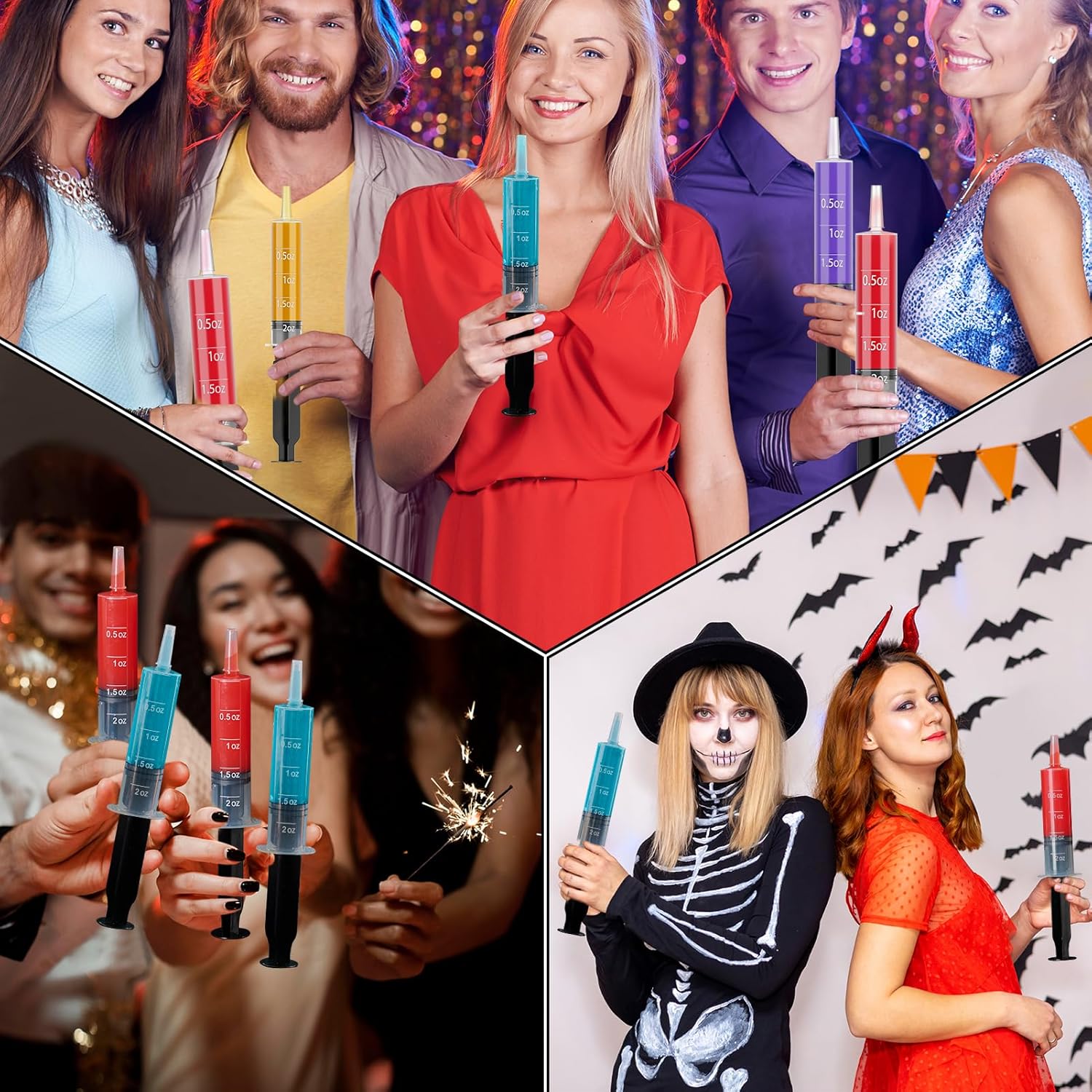 2oz Black Nightlife Shot Syringes - Jolly Party