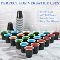 2oz Mini Black Party Shots - Jolly Party