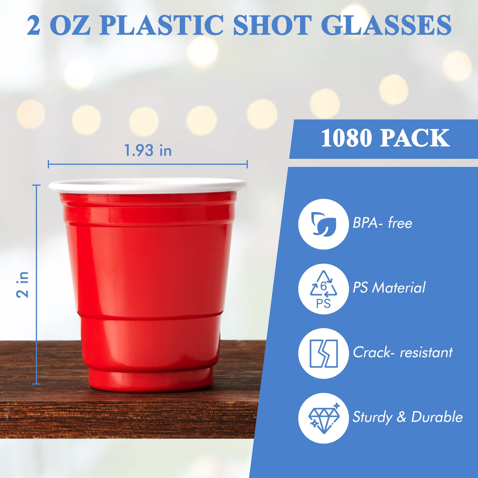 2oz Mini Red Party Shots - Jolly Party