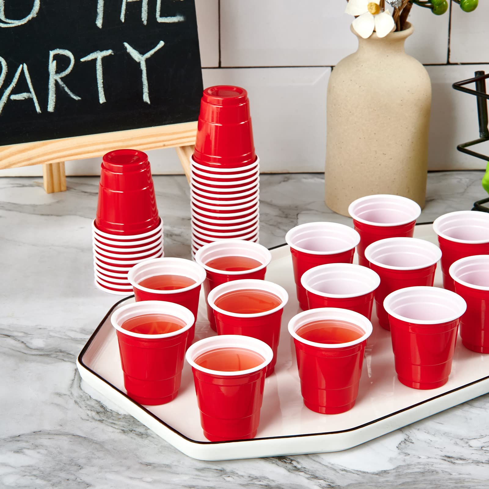 2oz Mini Red Party Shots - Jolly Party