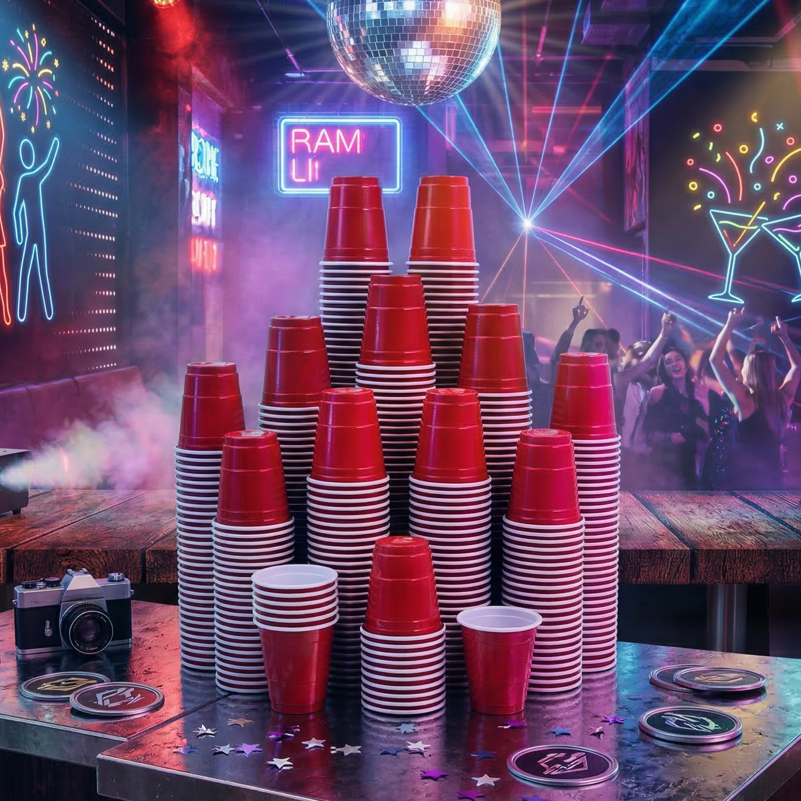 2oz Mini Red Party Shots - Jolly Party