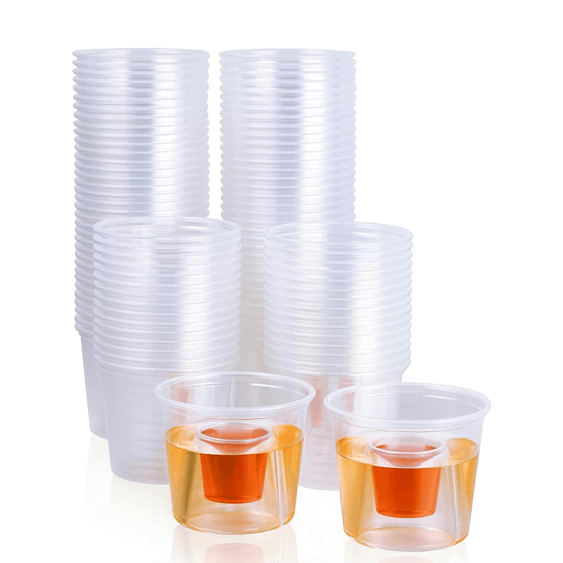 4oz 2 - in - 1 Clear Jagar Bomb Shots - Jolly Party