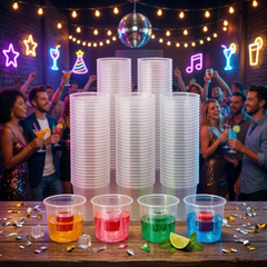 4oz 2 - in - 1 Clear Jagar Bomb Shots - Jolly Party