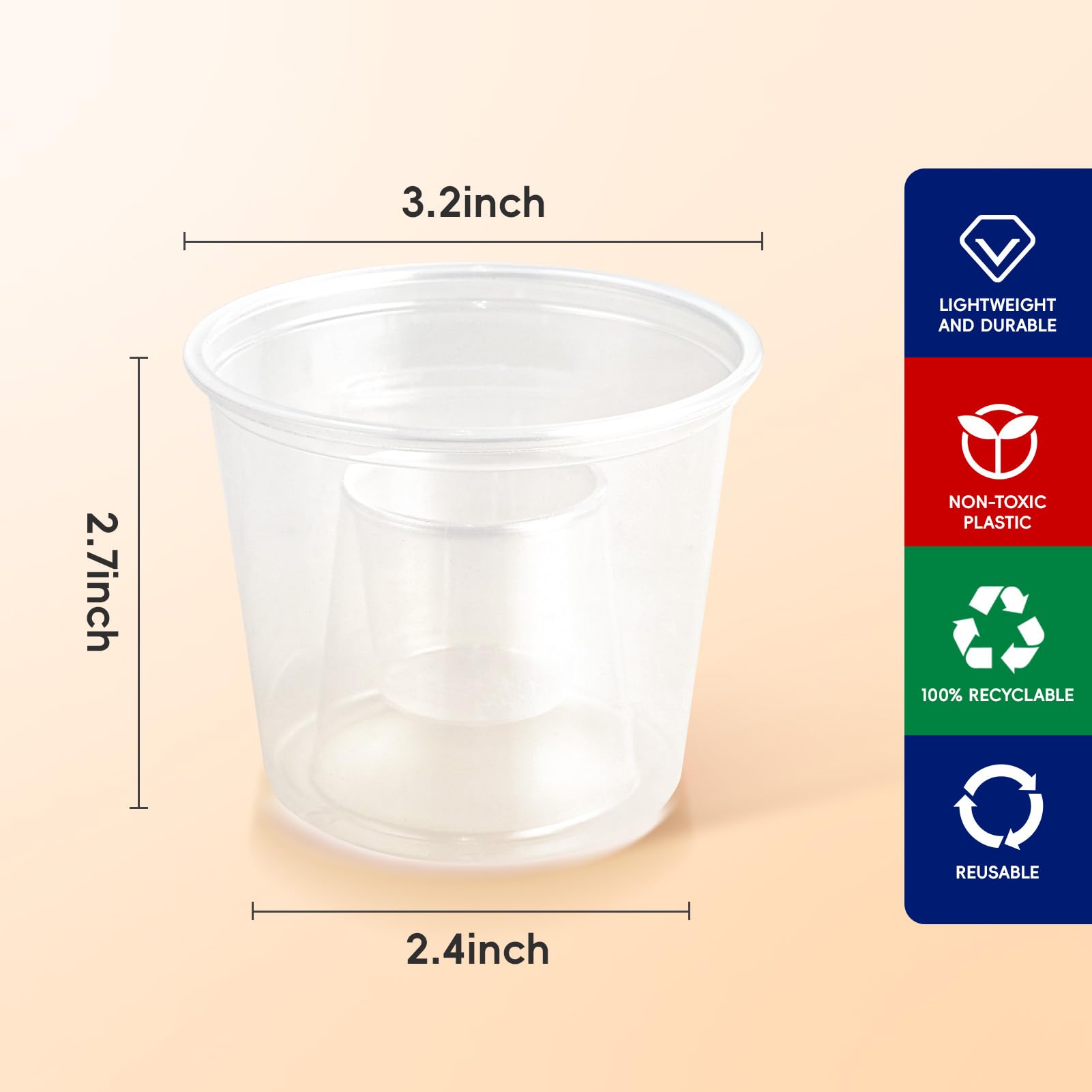 4oz 2 - in - 1 Clear Jagar Bomb Shots - Jolly Party