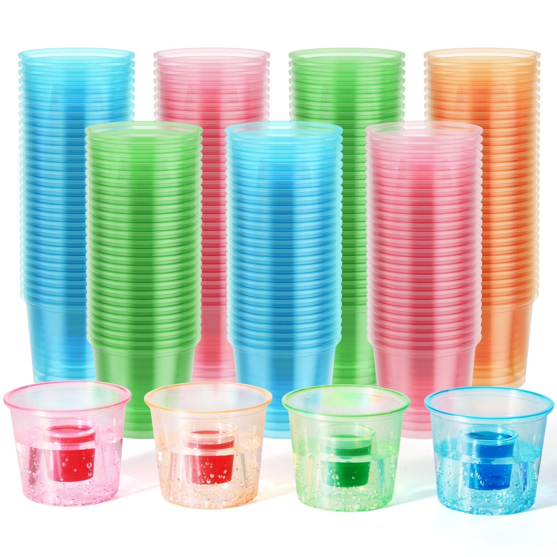 4oz 2 - in - 1 Multi - Color Jagar Bomb Shots - Jolly Party