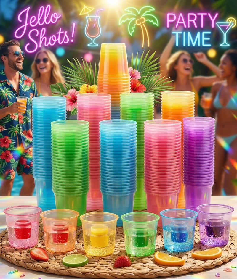 4oz 2 - in - 1 Multi - Color Jagar Bomb Shots - Jolly Party