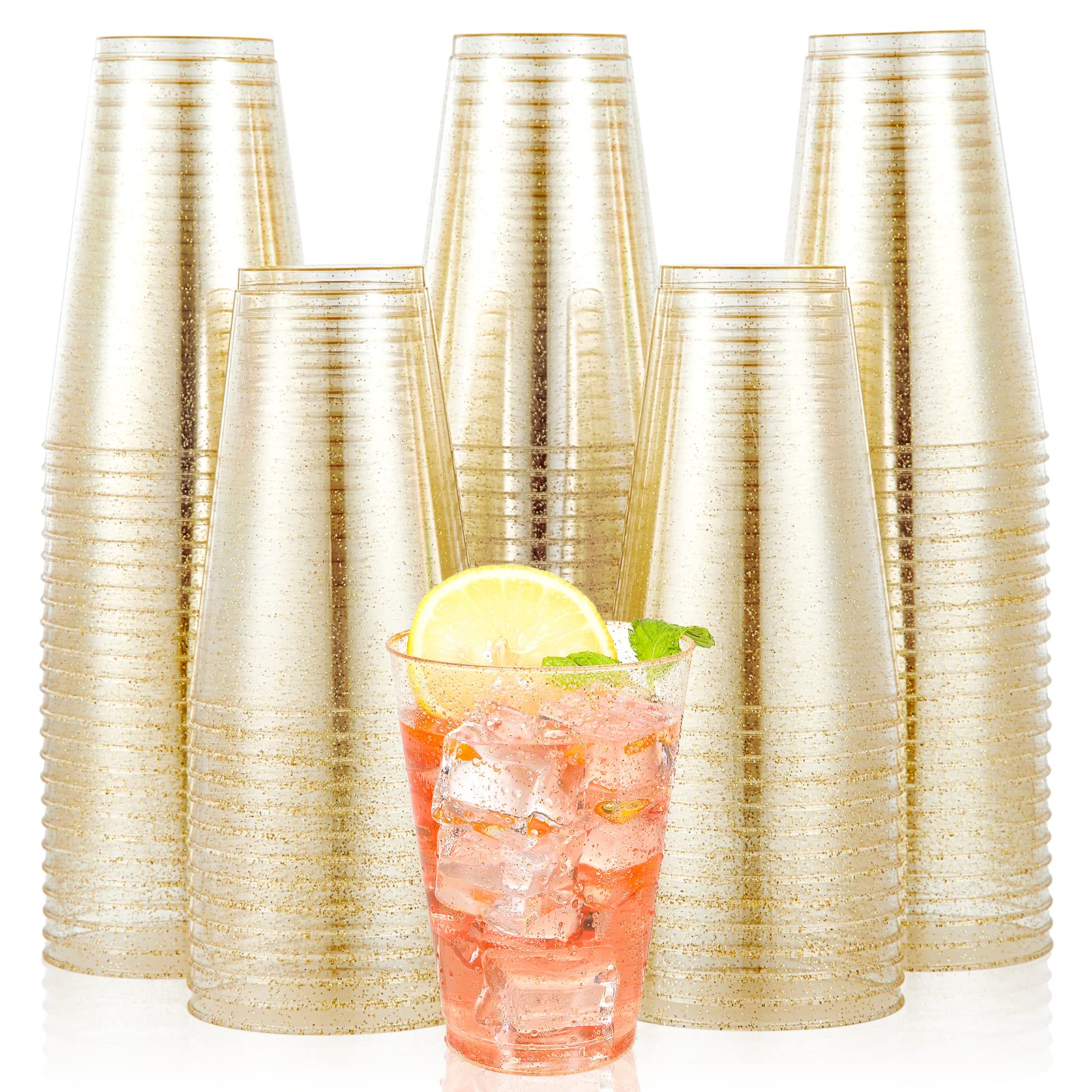 9/10/12/14oz Gold Glitter Party Cups - Jolly Party