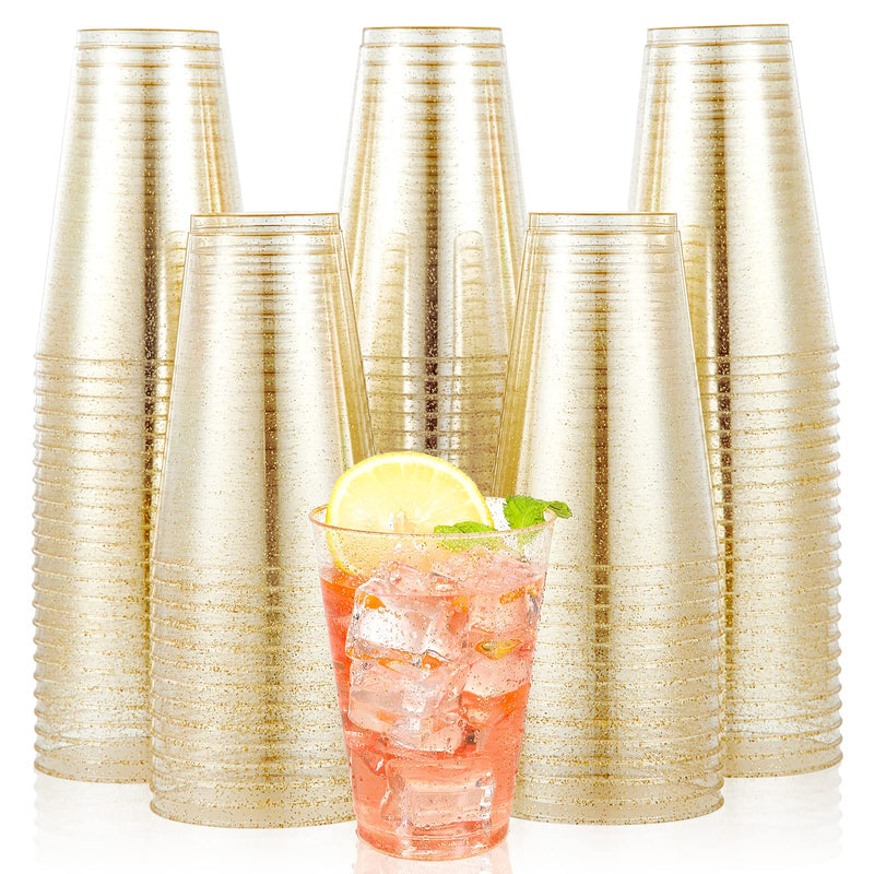 9/10/12/14oz Gold Glitter Party Cups - Jolly Party