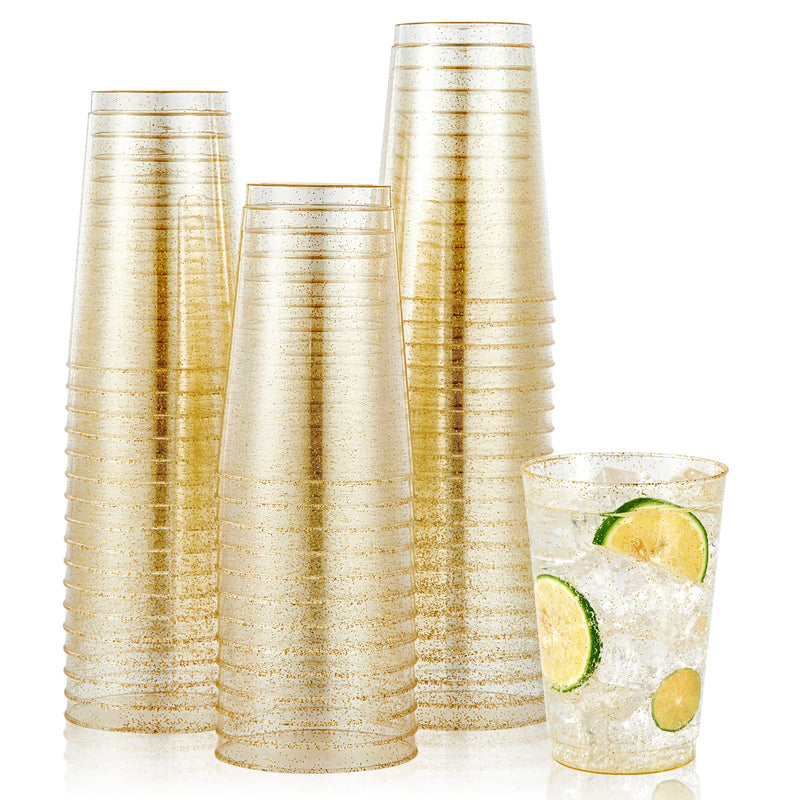 9/10/12/14oz Gold Glitter Party Cups - Jolly Party
