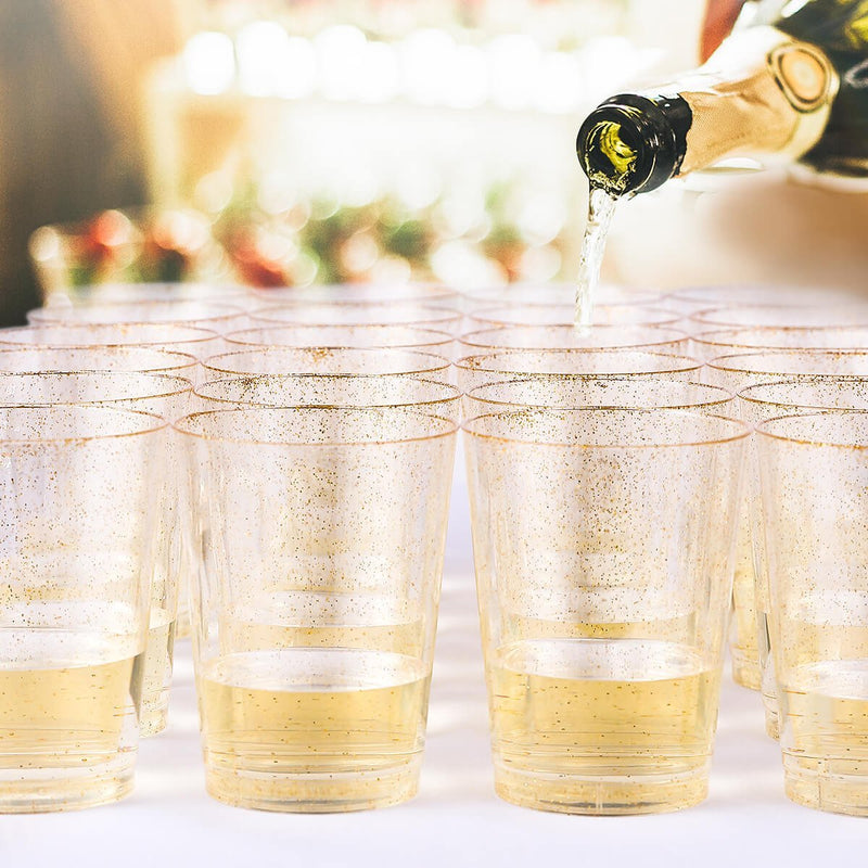 9/10/12/14oz Gold Glitter Party Cups - Jolly Party