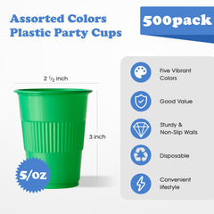 9oz Five Color Party Gaming Cups - Jolly Party