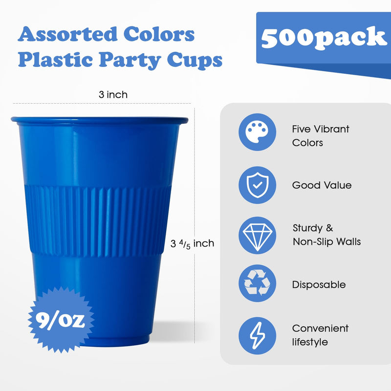 9oz Five Color Party Gaming Cups - Jolly Party