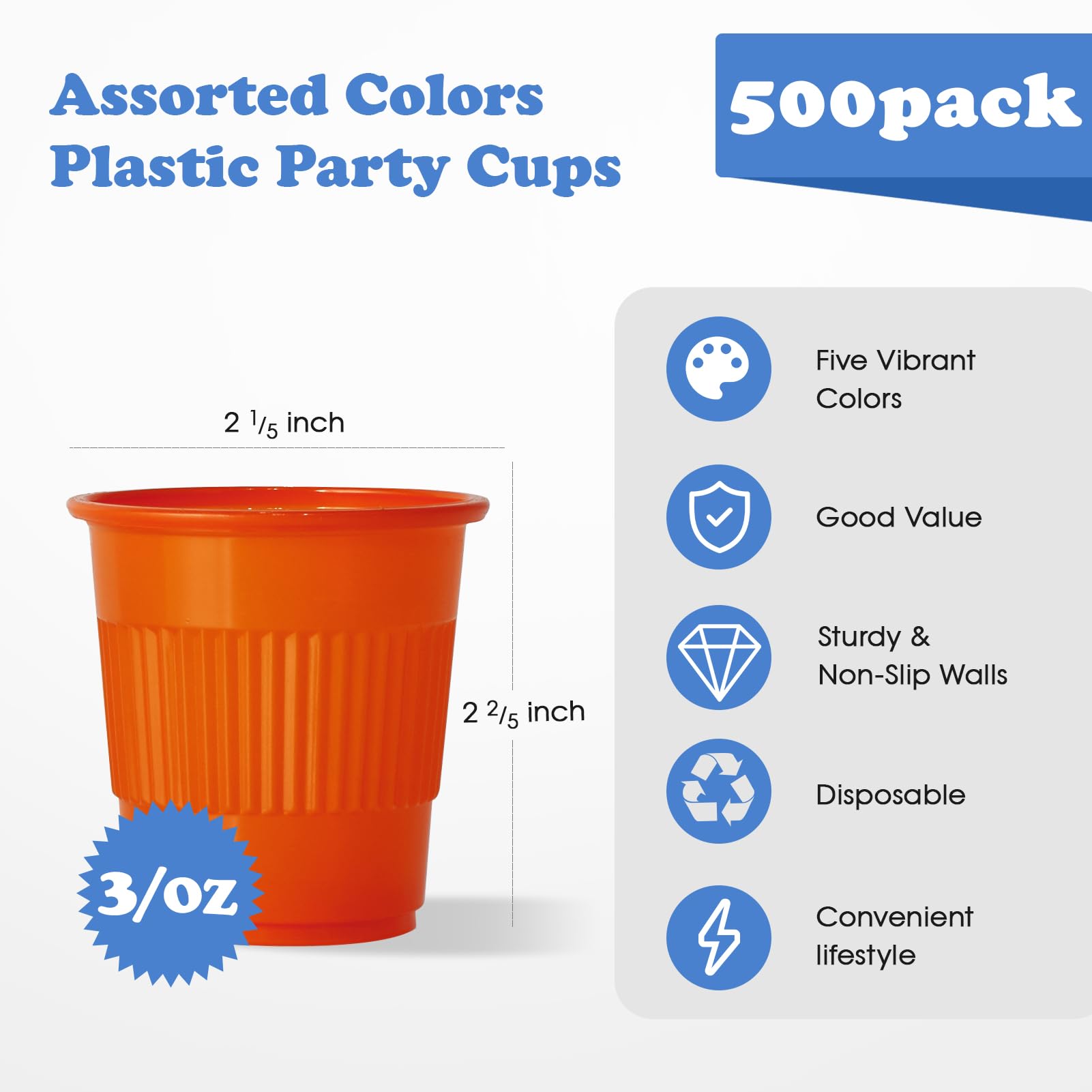 9oz Five Color Party Gaming Cups - Jolly Party