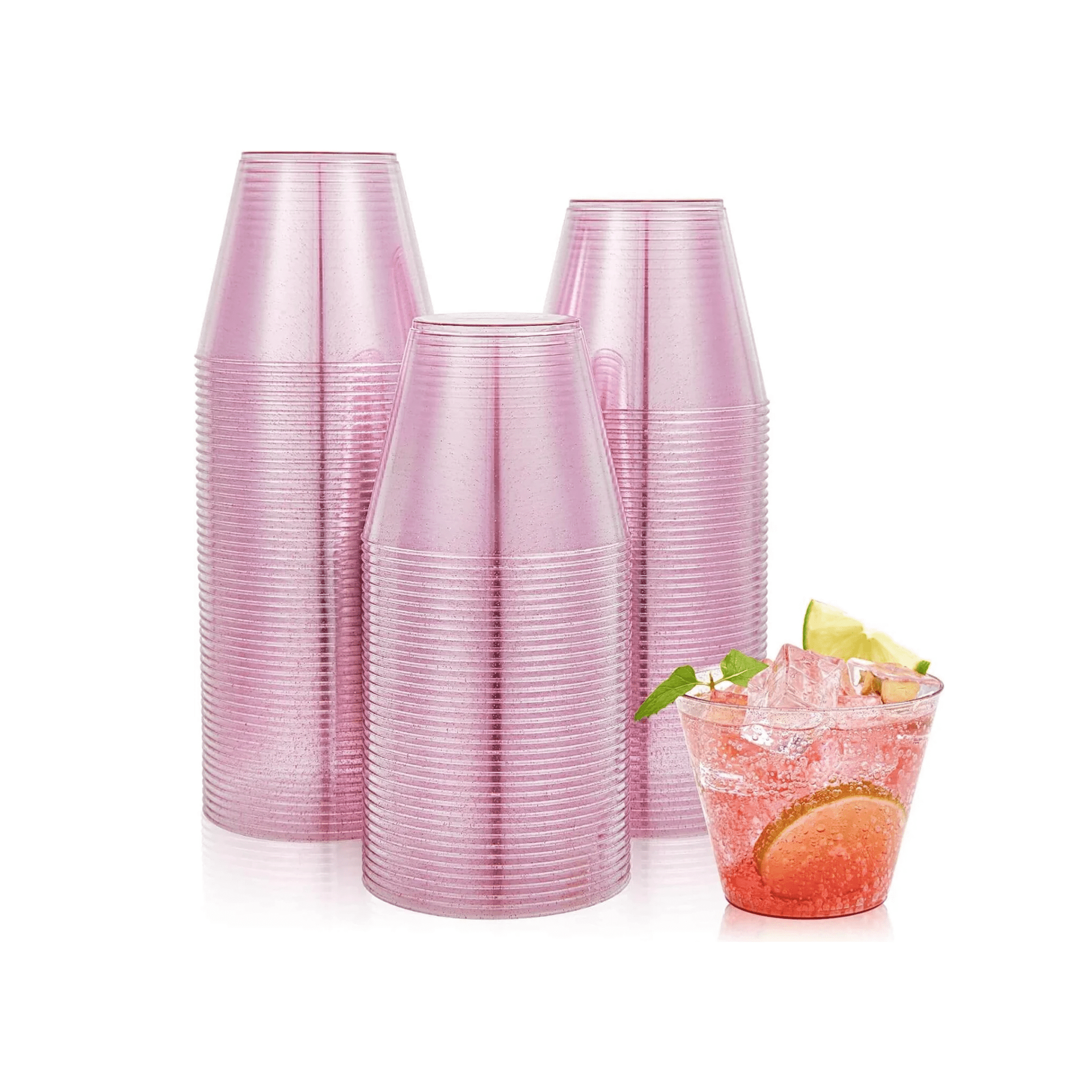9oz Pink Glitter Party Cups - Jolly Party