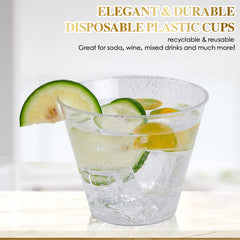 9oz Silver Glitter Party Cups - Jolly Party