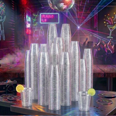 9oz Silver Glitter Party Cups - Jolly Party