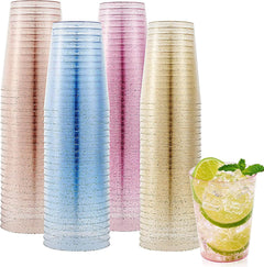 9oz/10oz Four Color Glitter Cups - Jolly Party
