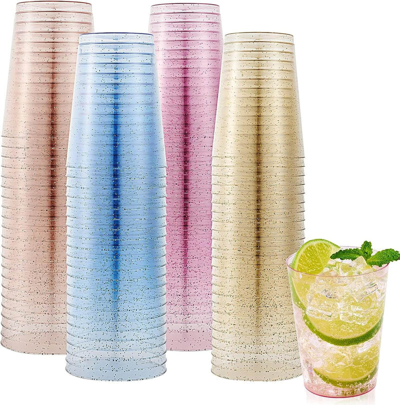 9oz/10oz Four Color Glitter Cups - Jolly Party